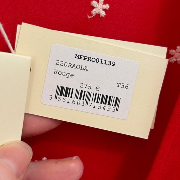 Maje Raola floral-embroidered dress /SIZE 36 (U.S. Small) - Picture 5 of 14